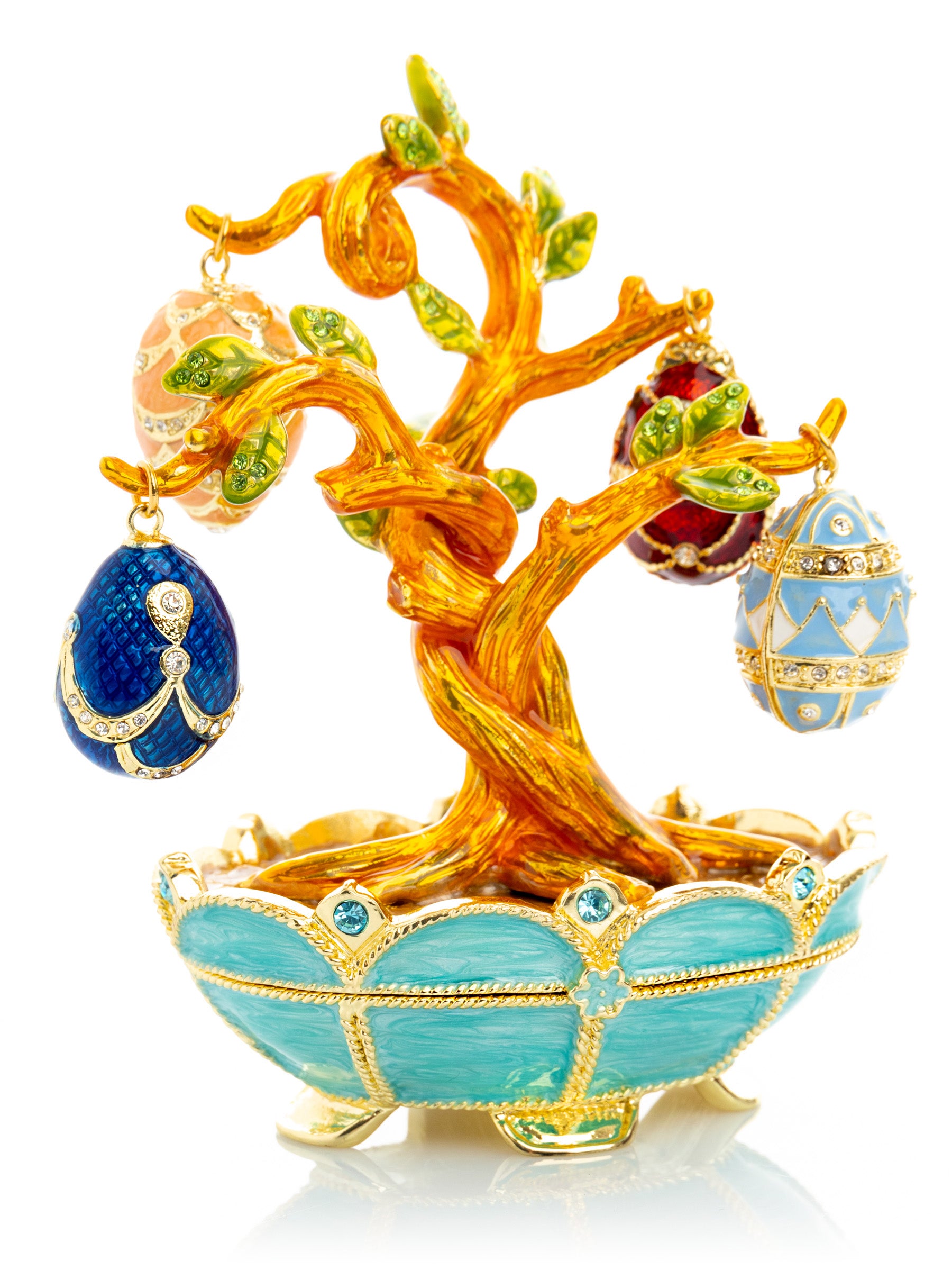 Keren Kopal Faberge Egg Pendant Necklaces Tree