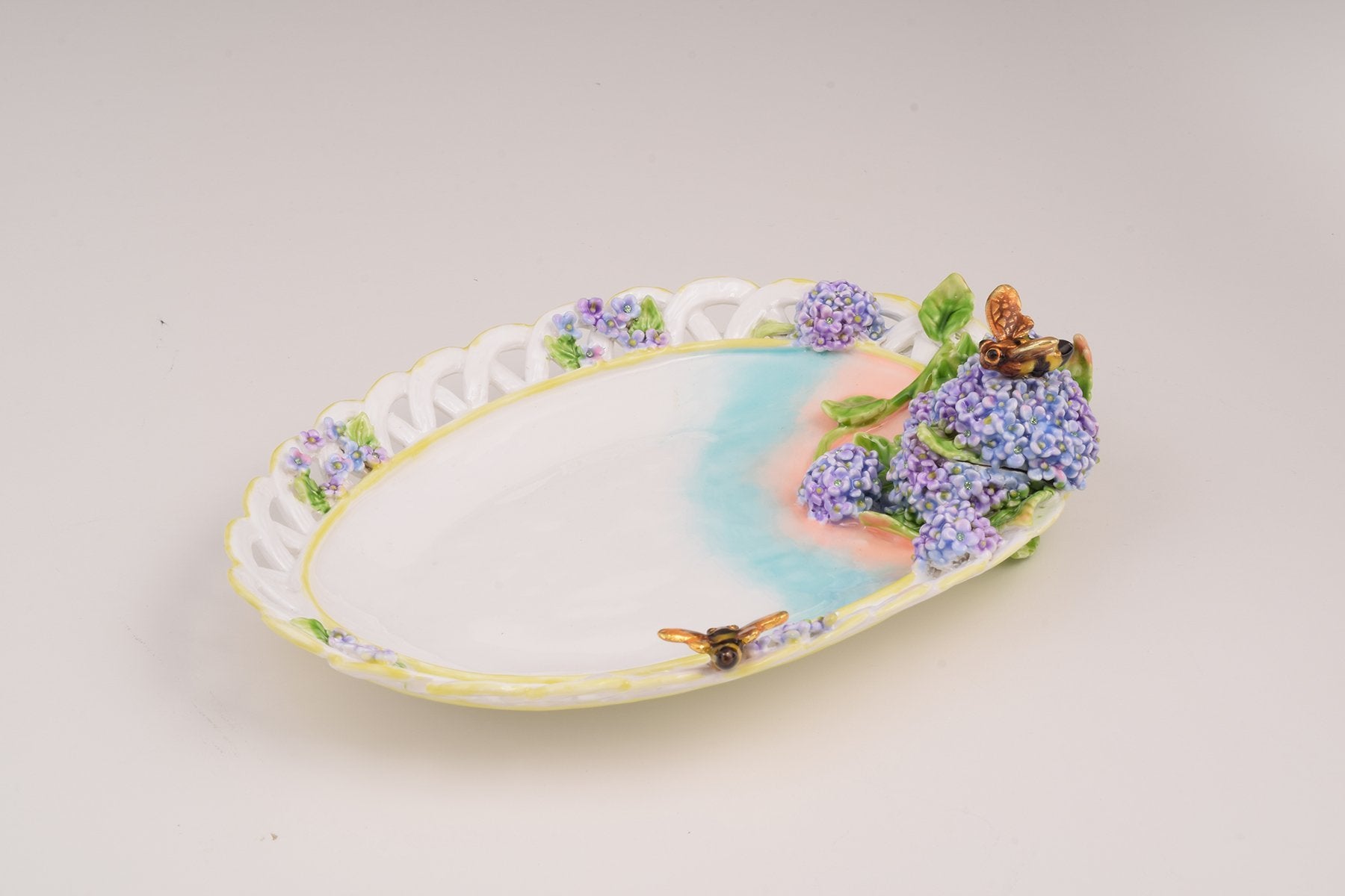 Keren Kopal White Plate Decorated Trinket Box