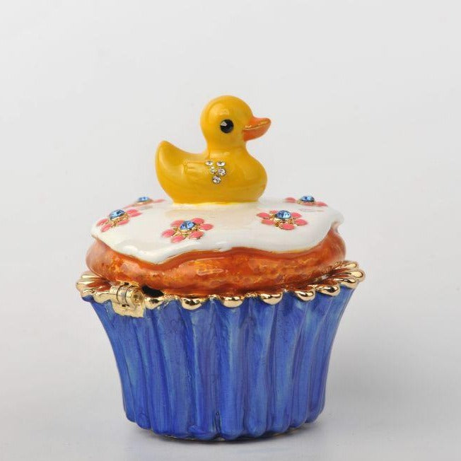Keren Kopal Yellow Duck on Blue Cupcake