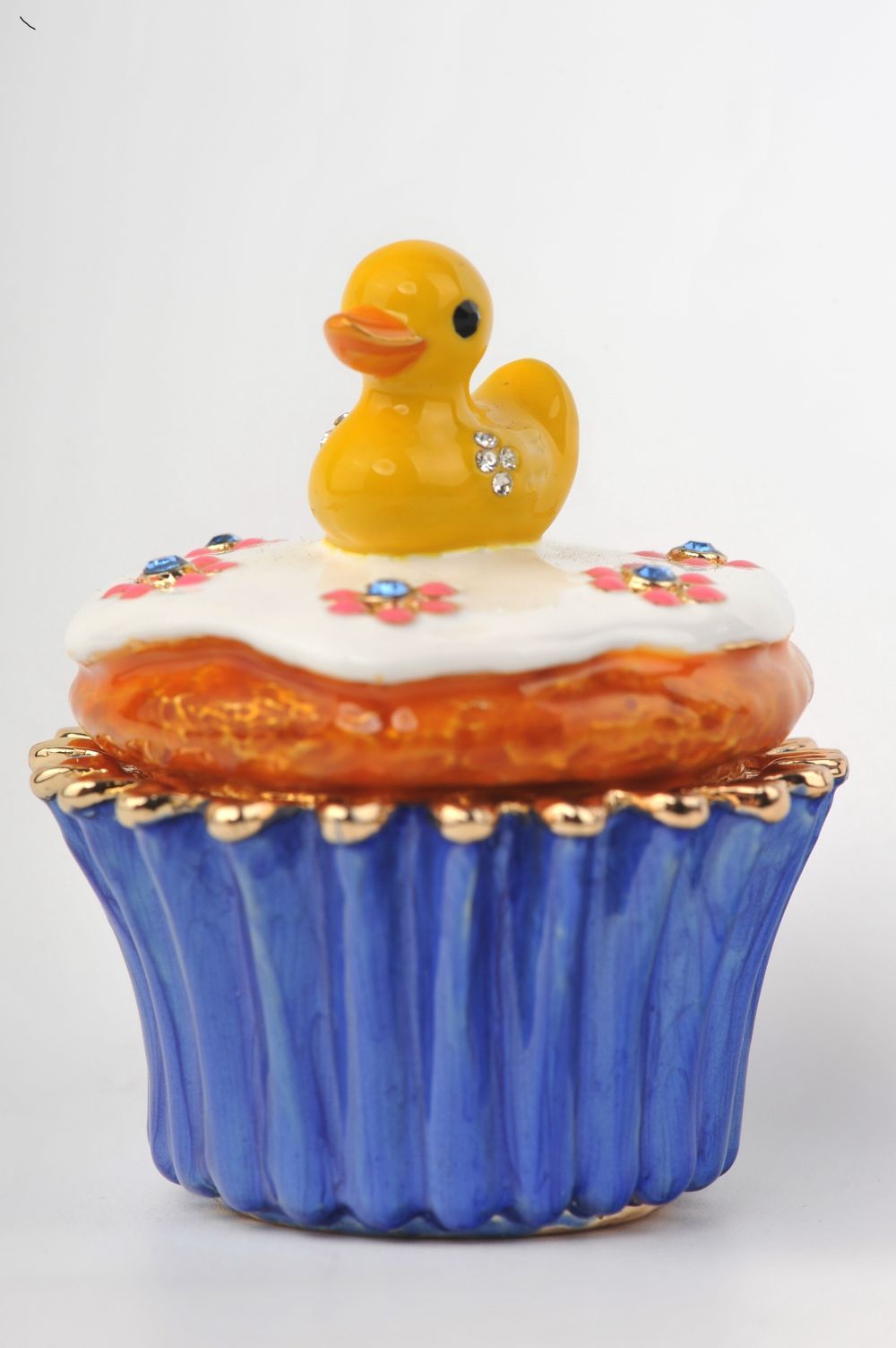 Keren Kopal Yellow Duck on Blue Cupcake