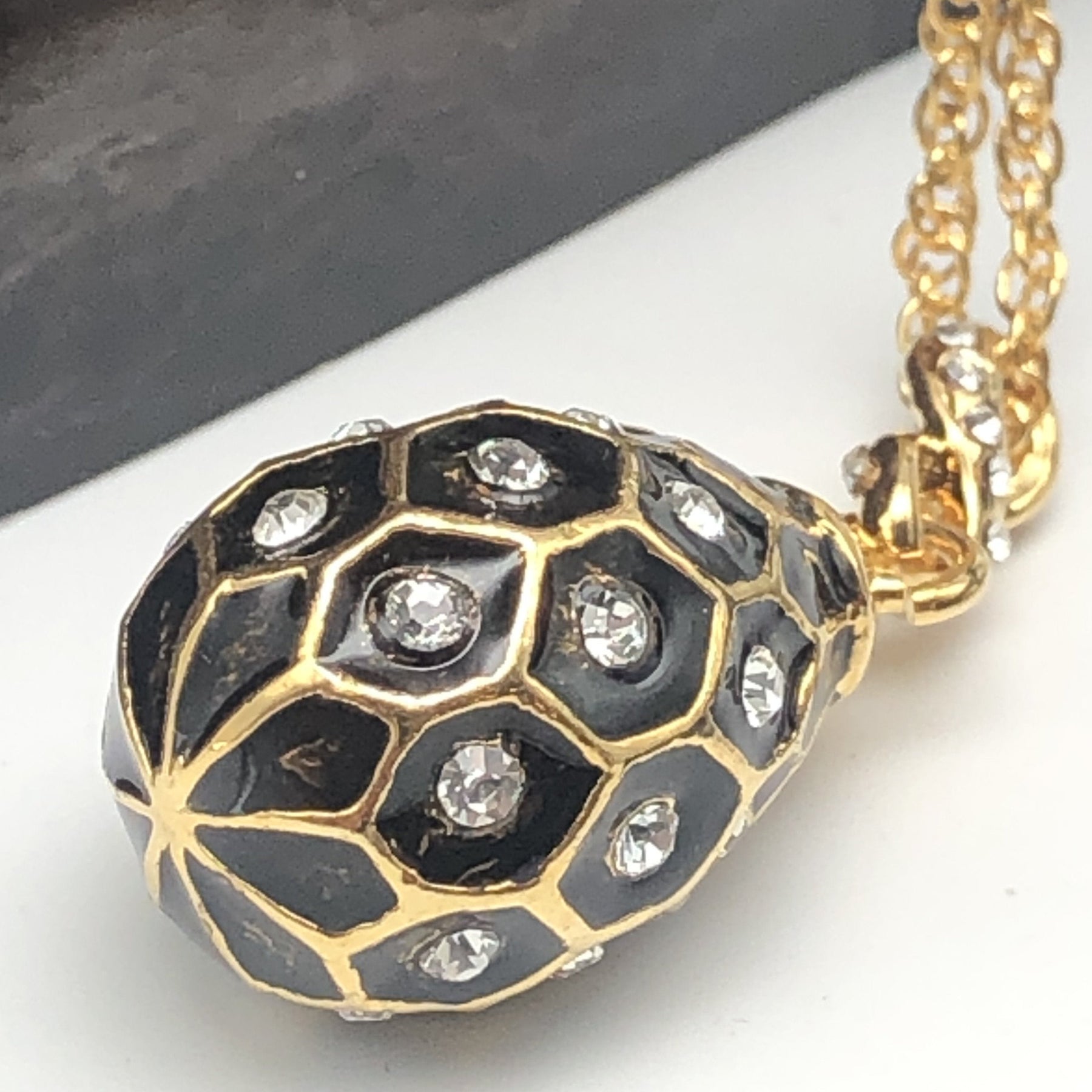 Keren Kopal Black Egg Pendant Gold Necklace