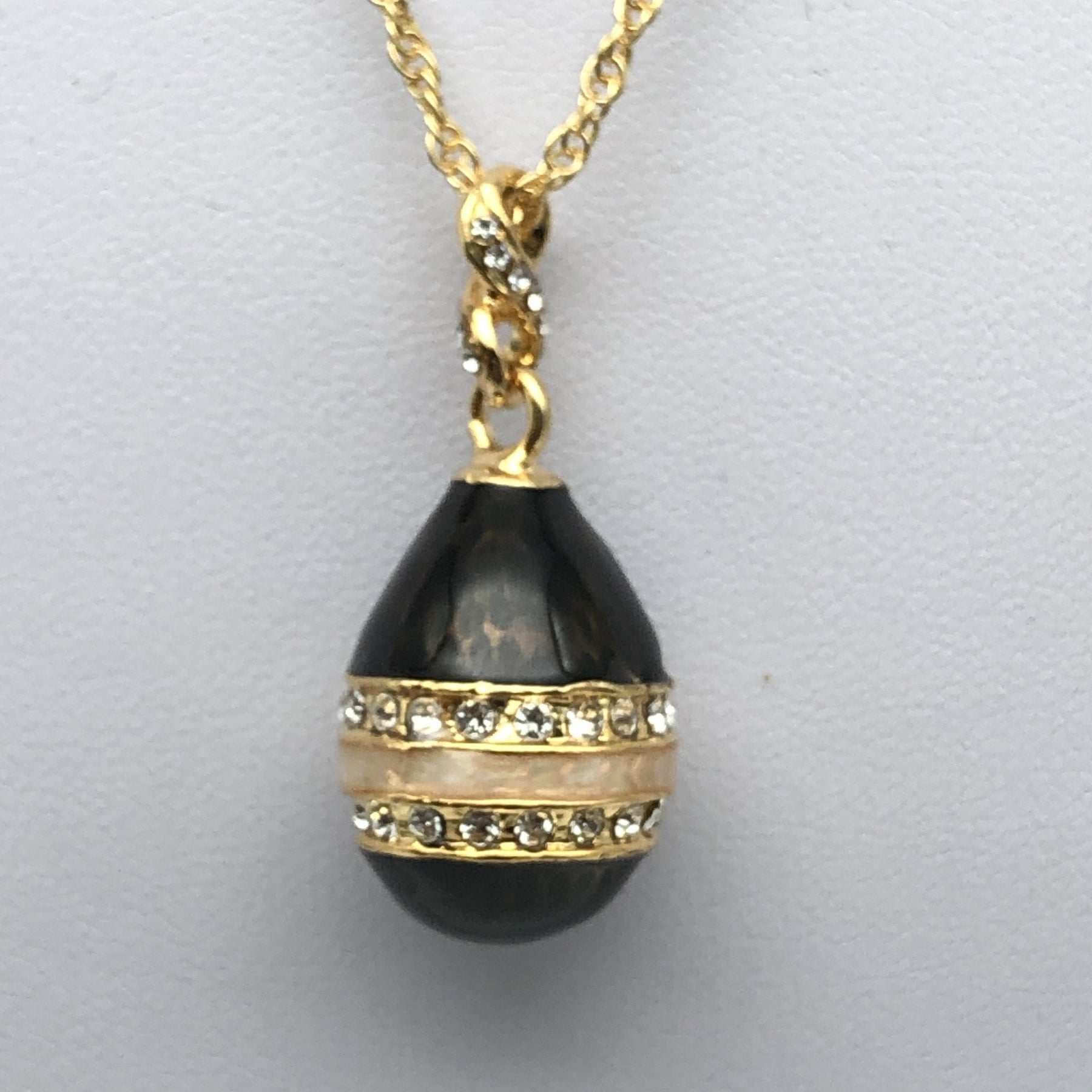 Keren Kopal Black & Gold Egg Pendant Necklace