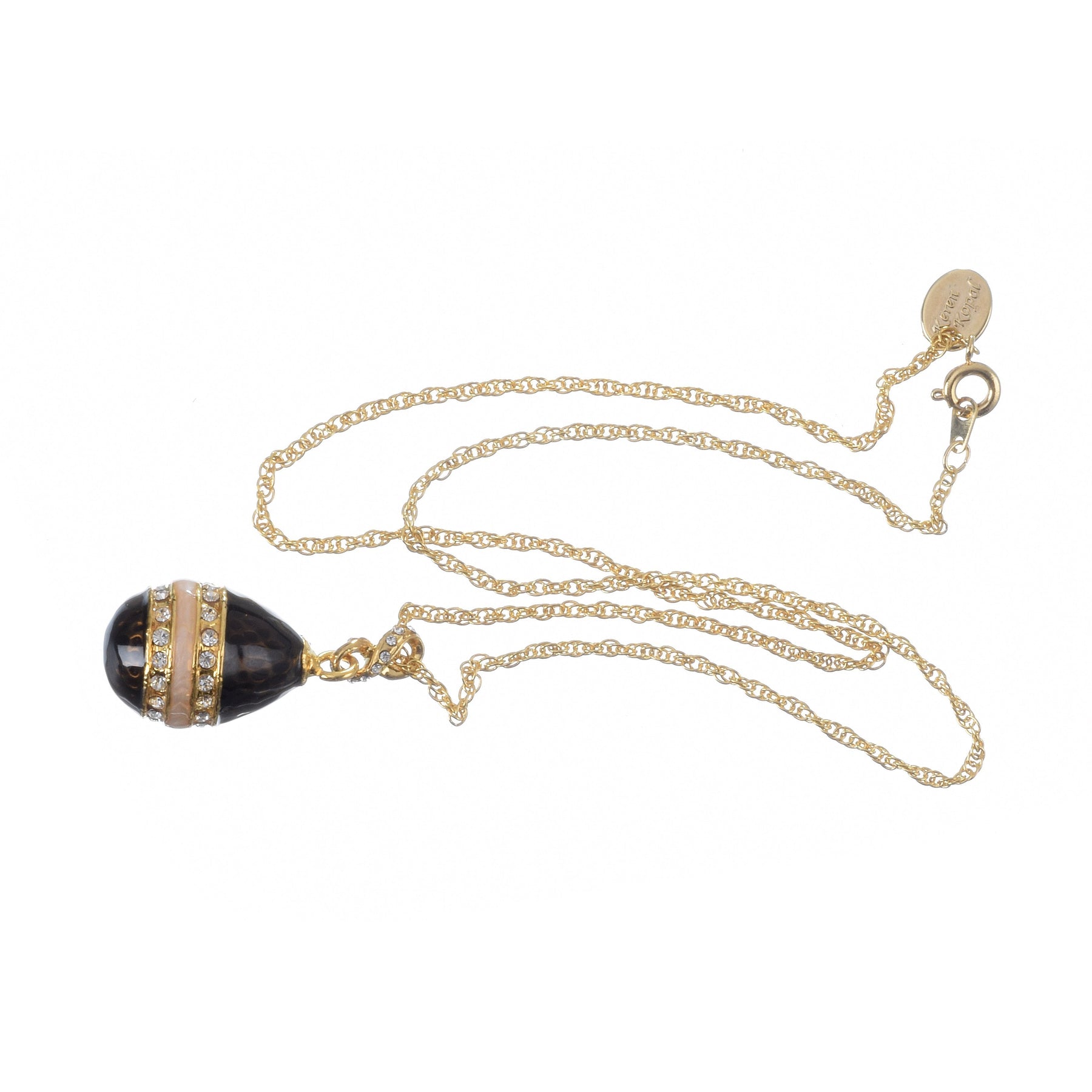 Keren Kopal Black & Gold Egg Pendant Necklace