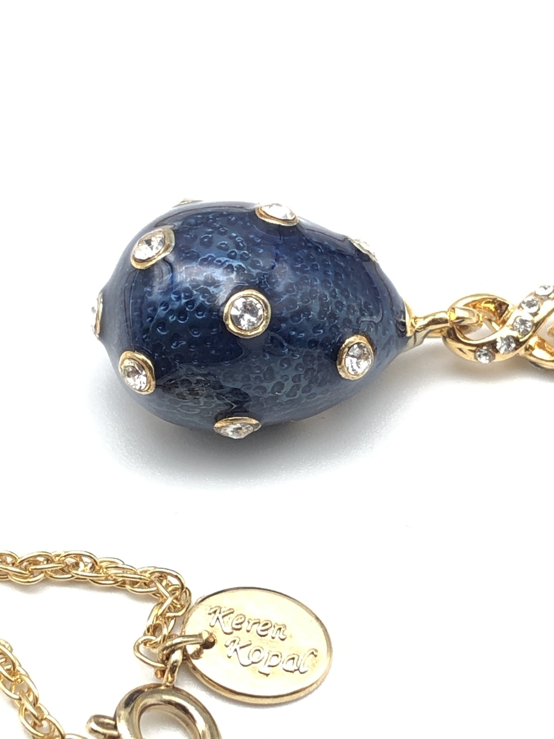 Keren Kopal Gold & Blue Egg Pendant Necklace