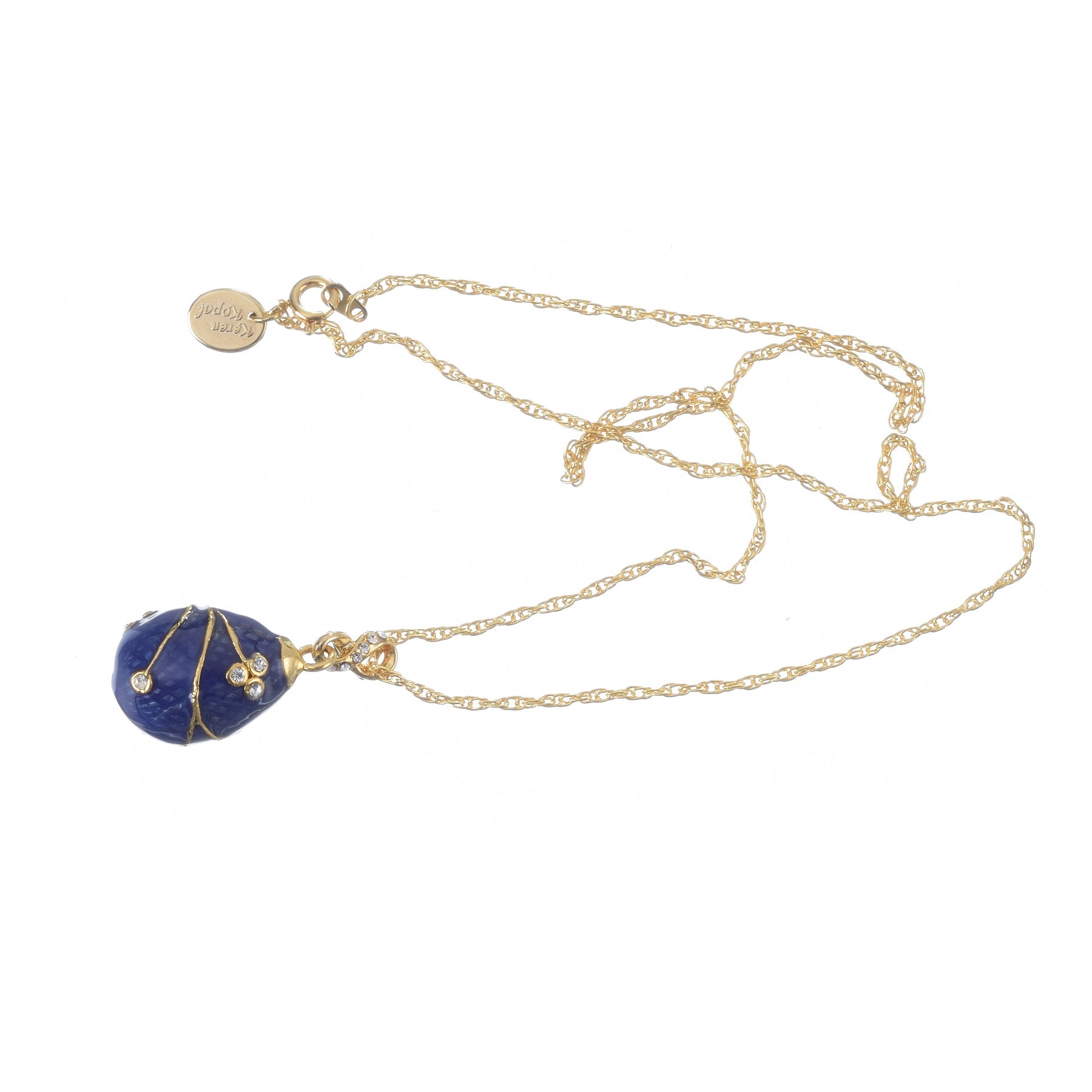 Keren Kopal Blue Egg Pendant Gold Necklace