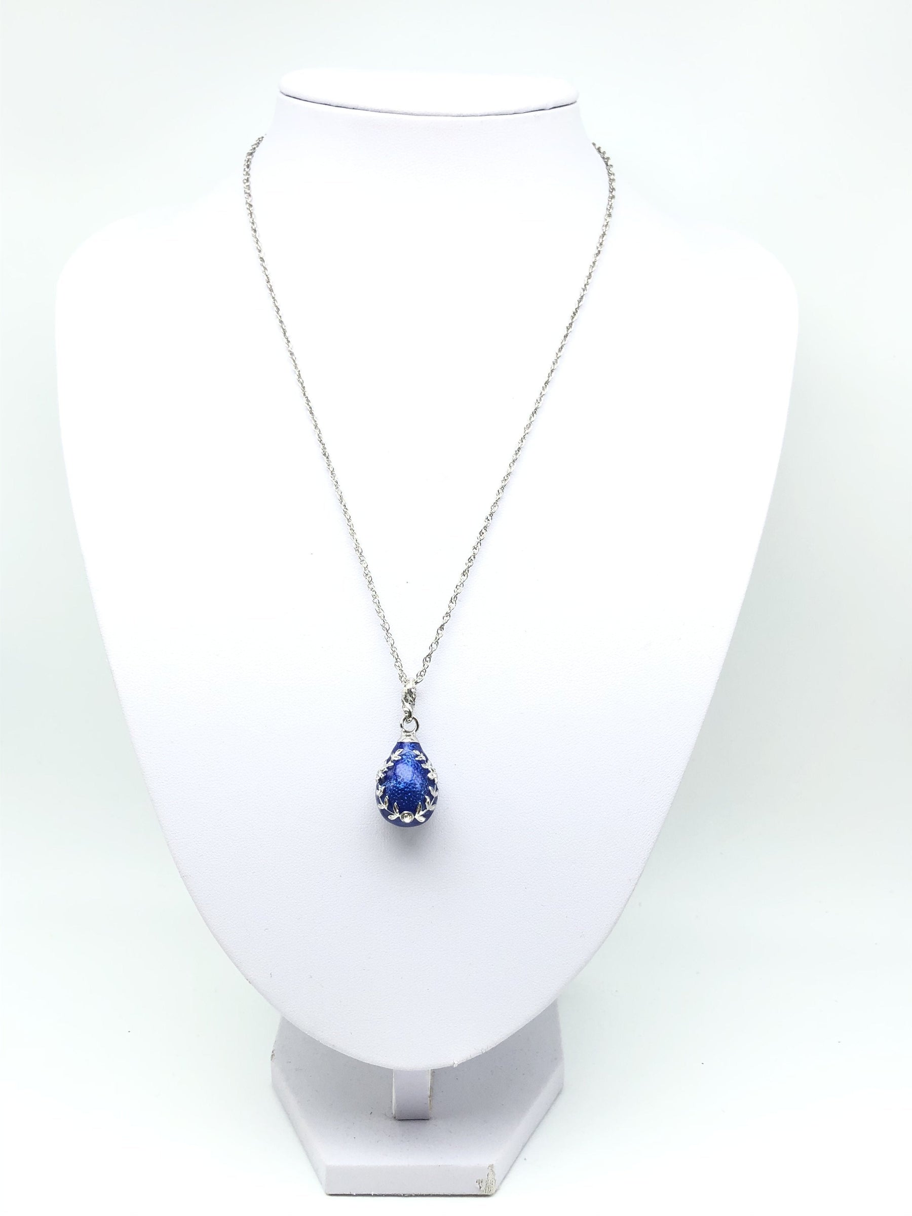 Keren Kopal Blue & Silver Egg Pendant Necklace