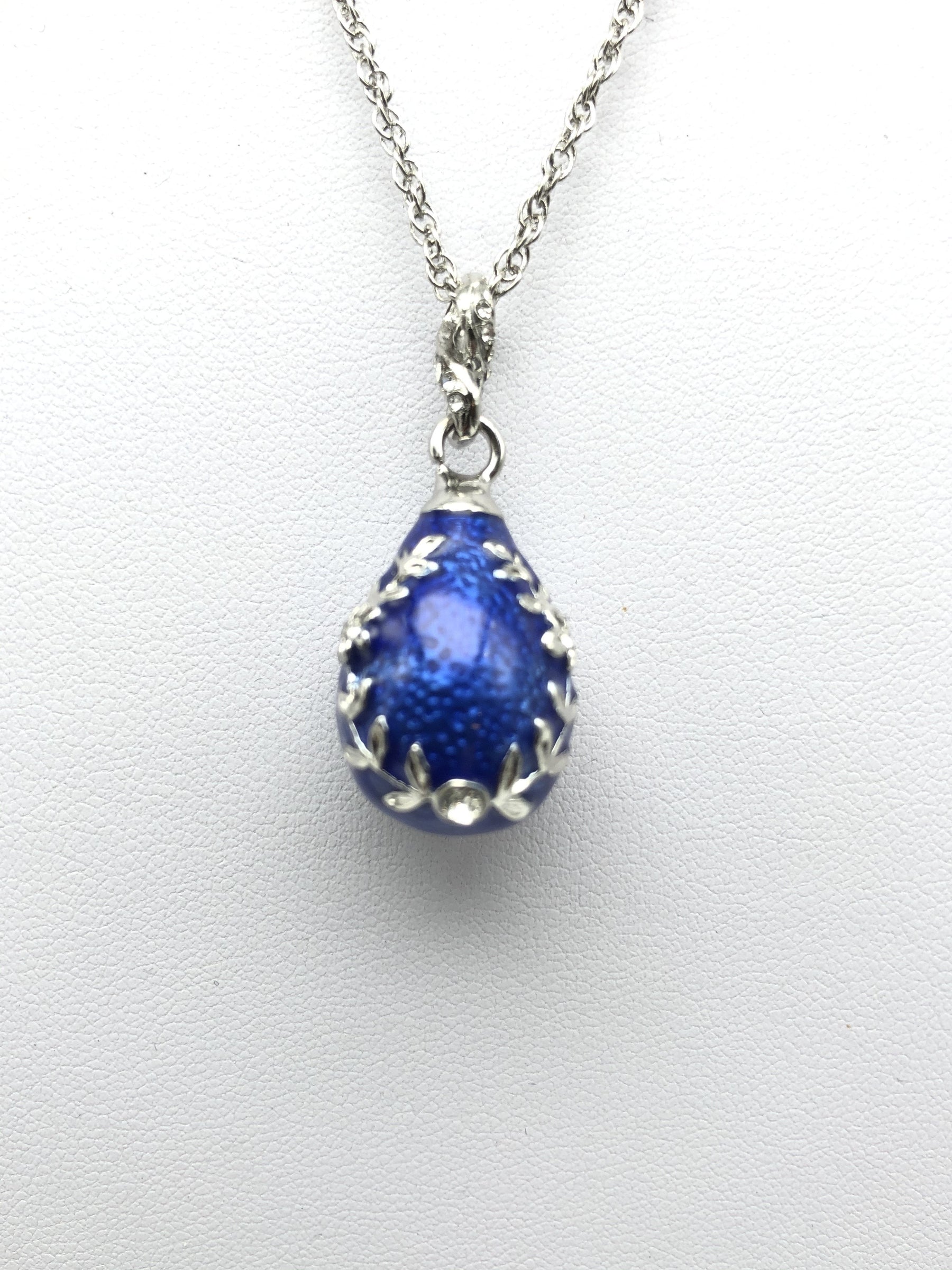 Keren Kopal Blue & Silver Egg Pendant Necklace