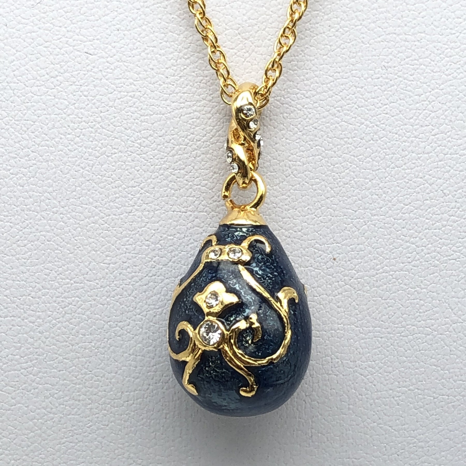 Keren Kopal Blue & Gold Egg Pendant Necklace