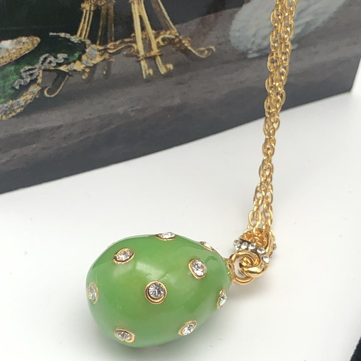 Keren Kopal Green Egg Pendant Gold Necklace