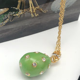 Keren Kopal Green Egg Pendant Gold Necklace