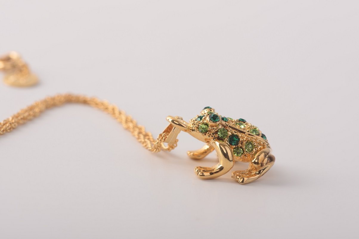 Keren Kopal Green Frog Pendant Necklace