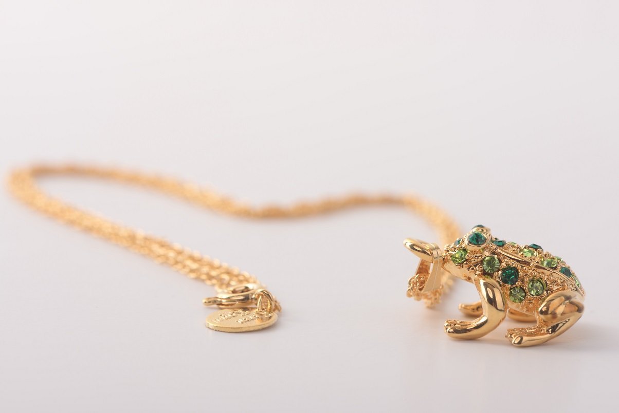 Keren Kopal Green Frog Pendant Necklace