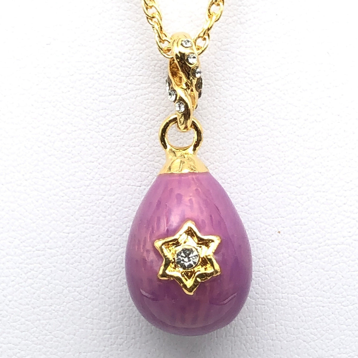 Keren Kopal Purple Egg Star of David Pendant Gold Necklace