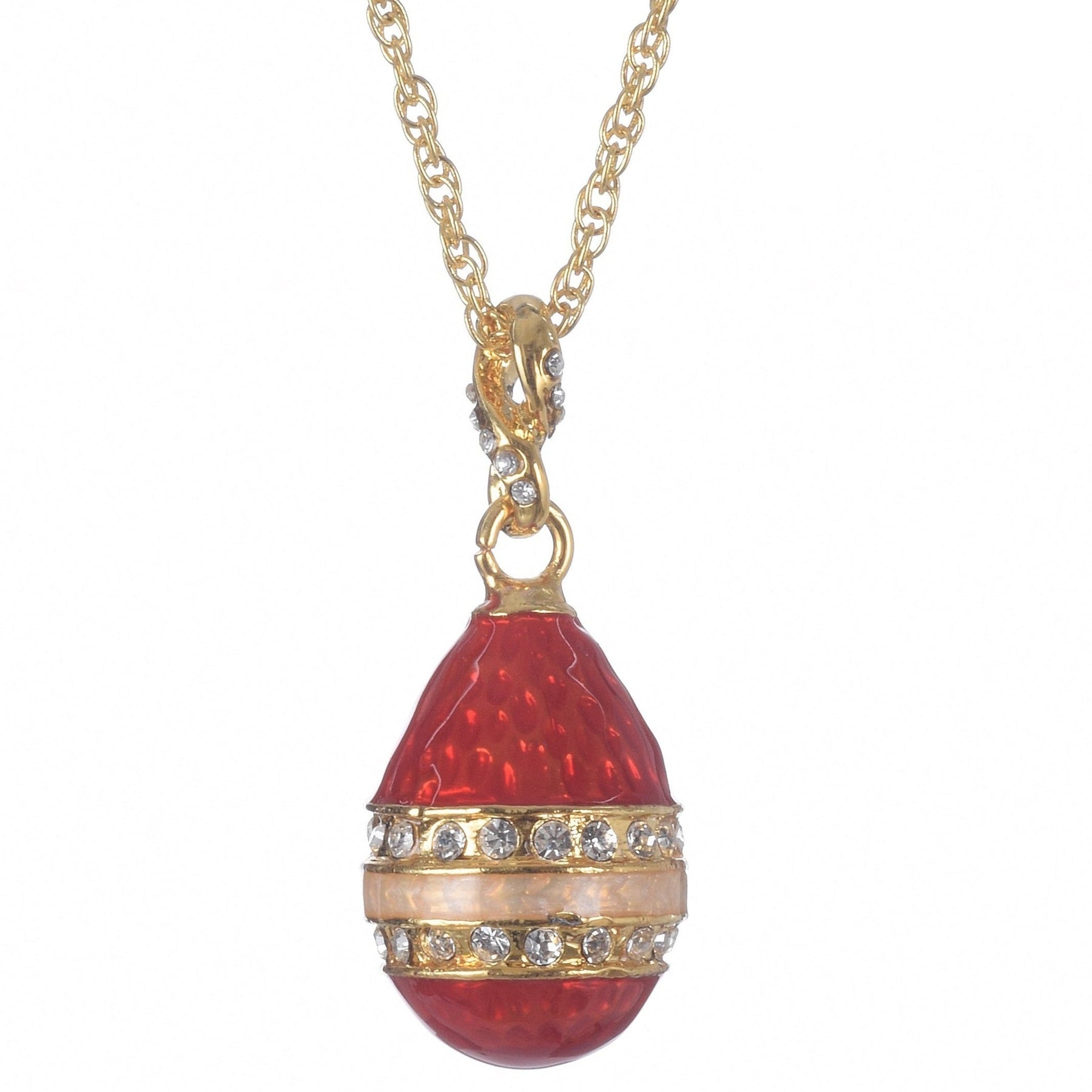 Keren Kopal Red & Gold Egg Pendant Necklace