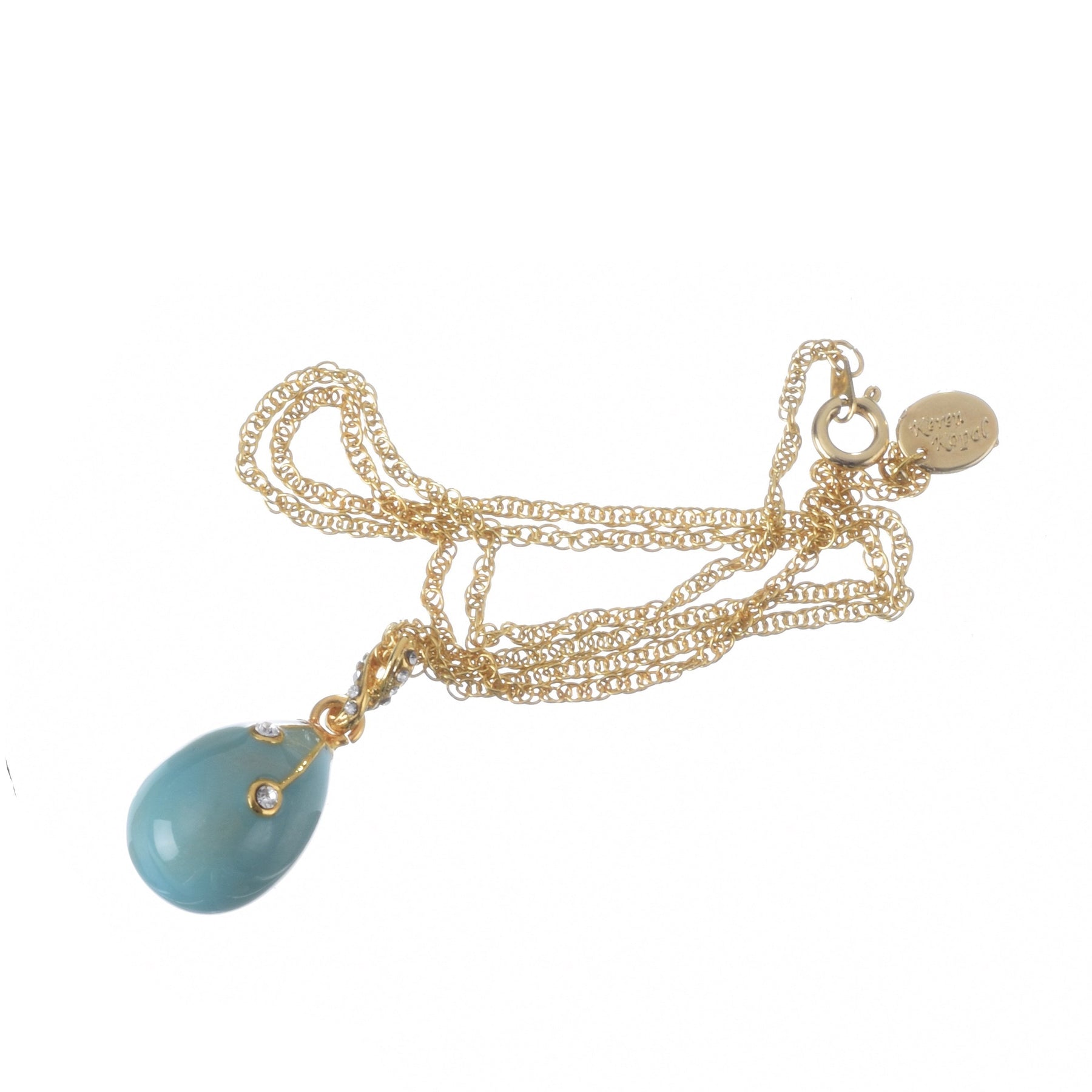 Keren Kopal Turquoise & Gold Egg Pendant Necklace
