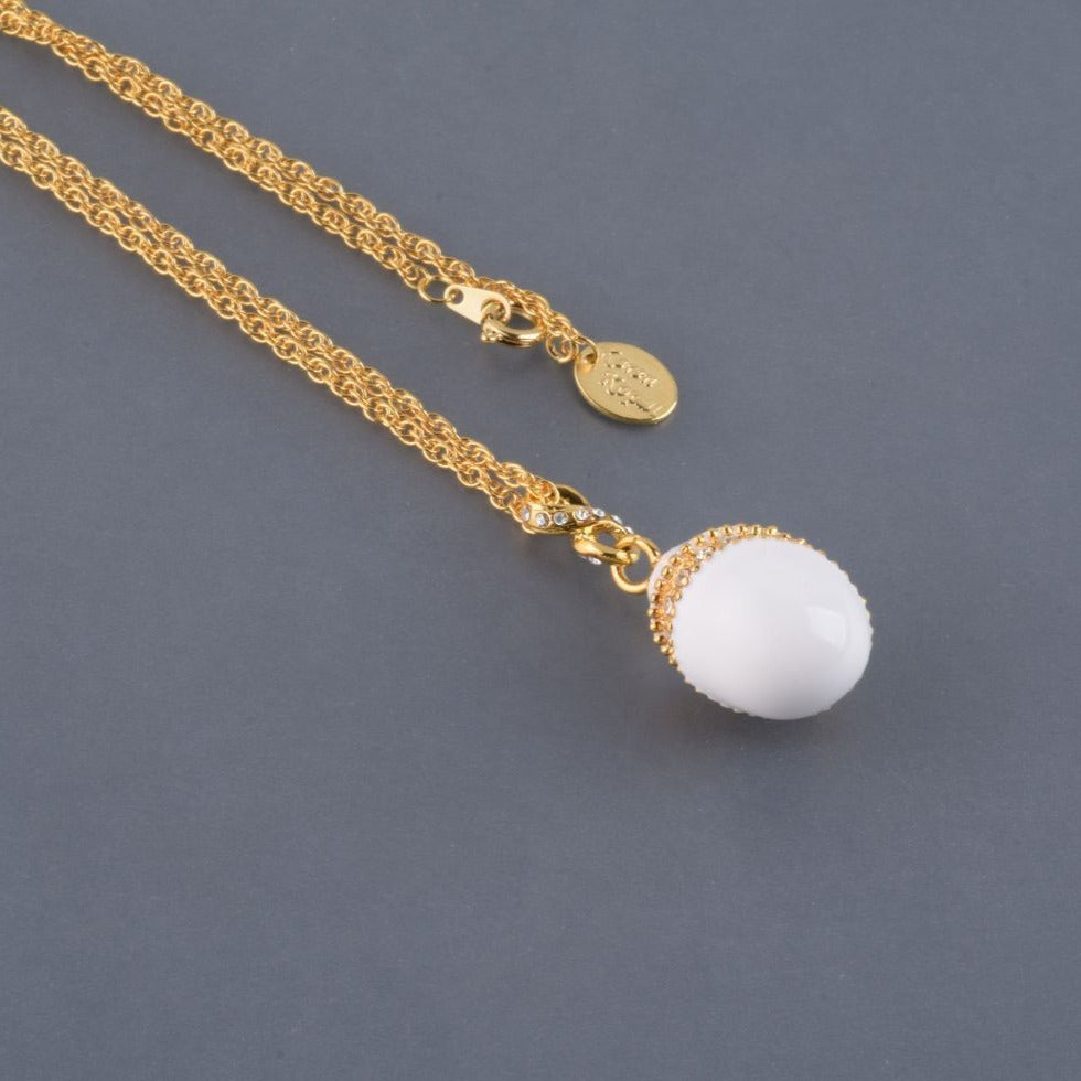 Keren Kopal White Egg Pendant Necklace