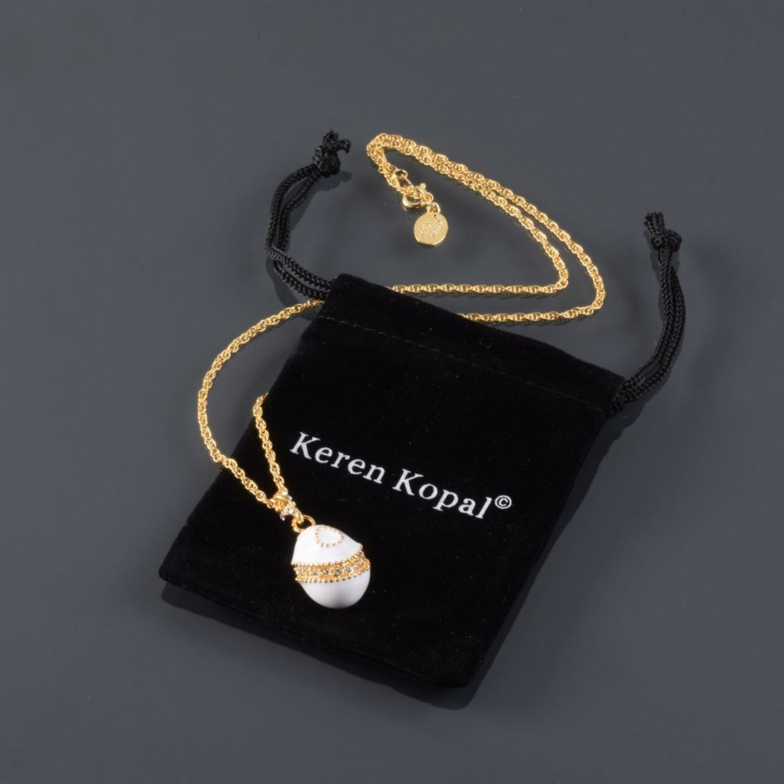 Keren Kopal White Egg Pendant Necklace