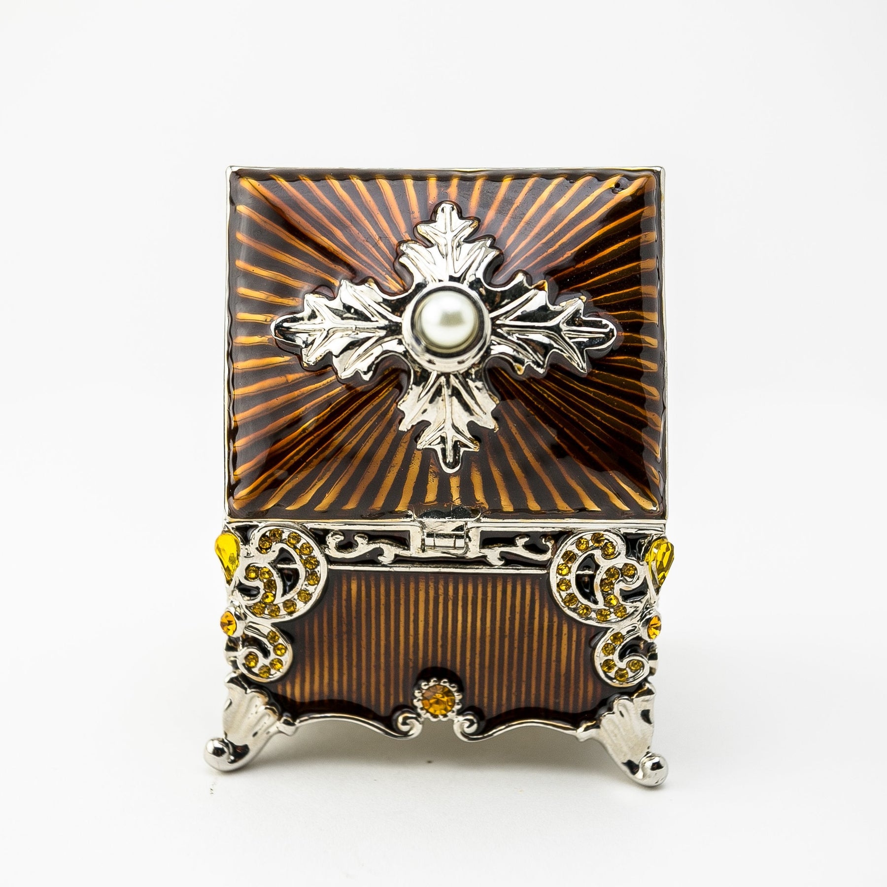 Keren Kopal Brown Decorated Trinket Box