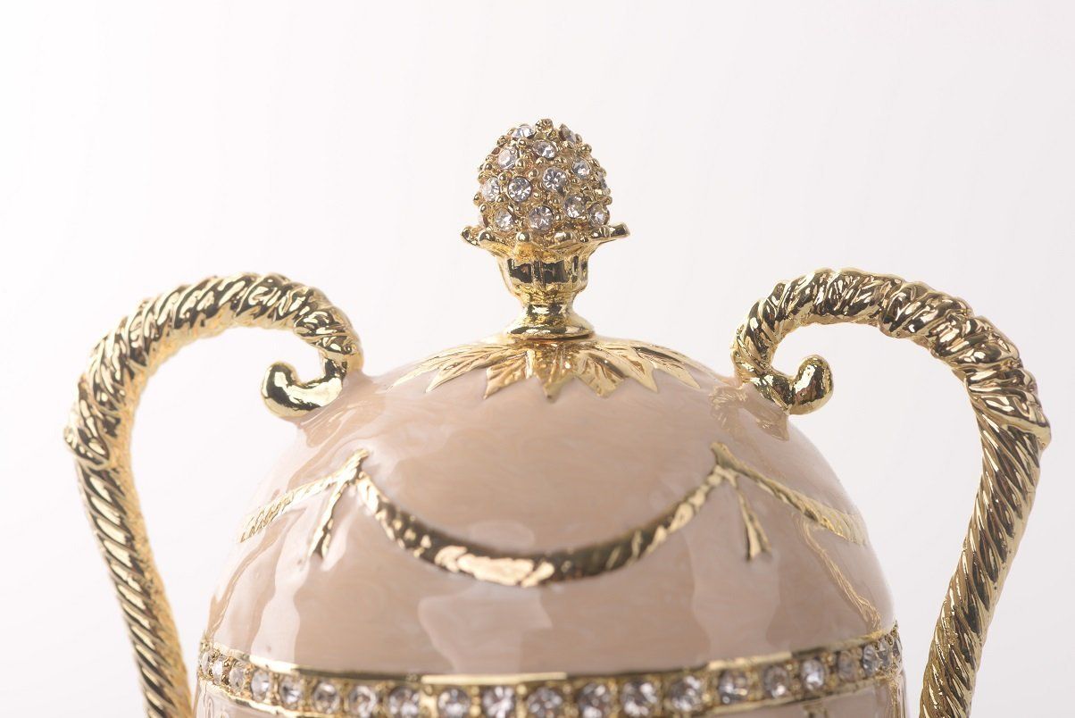 Keren Kopal Pink Faberge Egg with Gold Handles