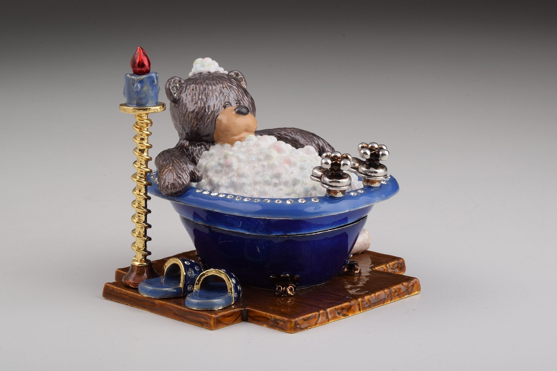 Keren Kopal Teddy Bear in a Bath Trinket Box