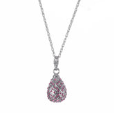 Keren Kopal Silver Egg with Pink Crystals Pendant Necklace