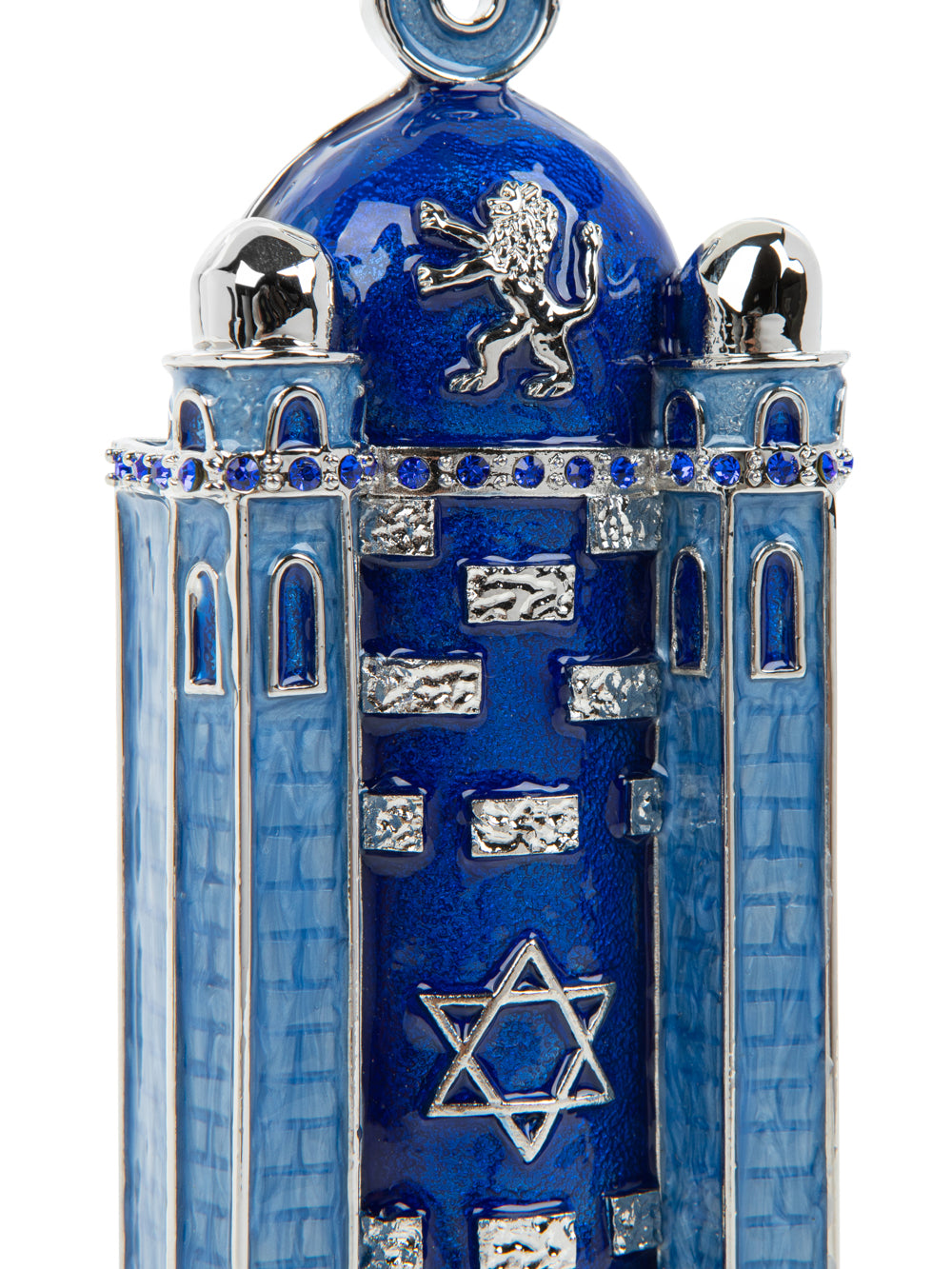 Blue Western Wall style Mezuzah