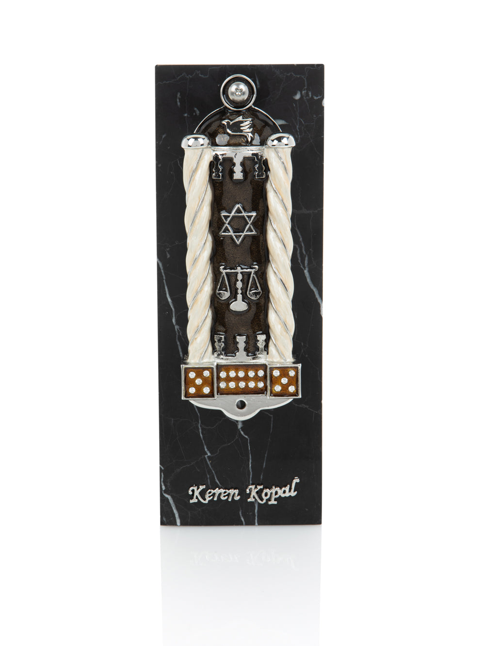 Brown Modern Judaica Mezuzah