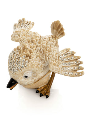 Beige Bird with Egg Trinket Box