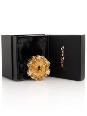 Trinket Box Honeycomb with a Bee Queen on top