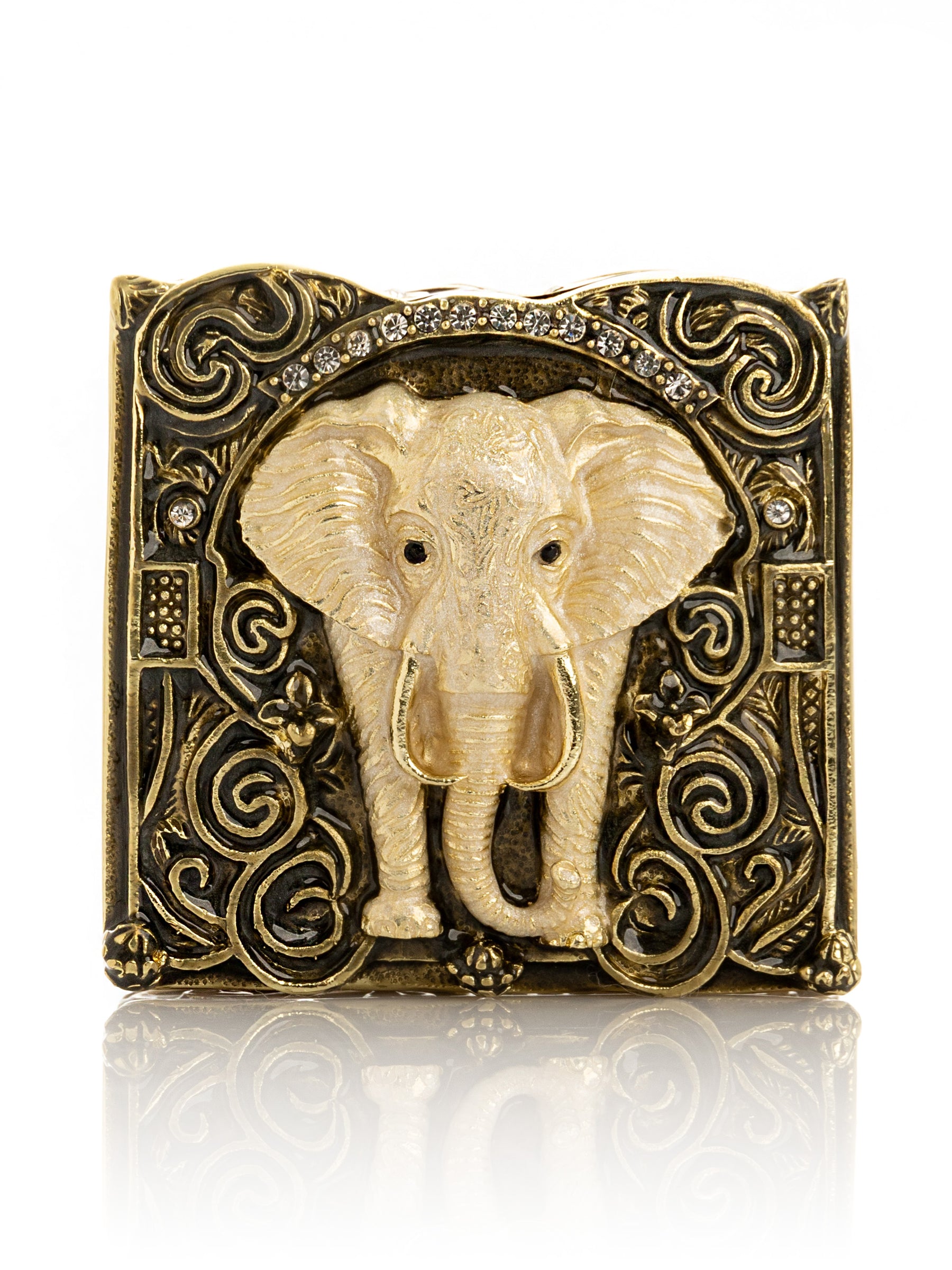 Keren Kopal Brown and Gold trinket Box Elephant