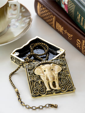 Keren Kopal Brown and Gold trinket Box Elephant
