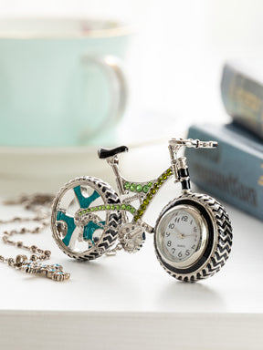 Bicycle clock with Green crystals