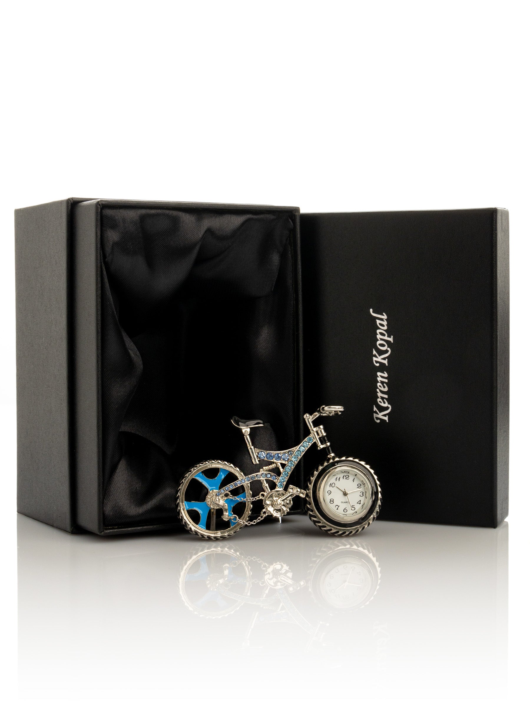 Bicycle clock with Blue crystals