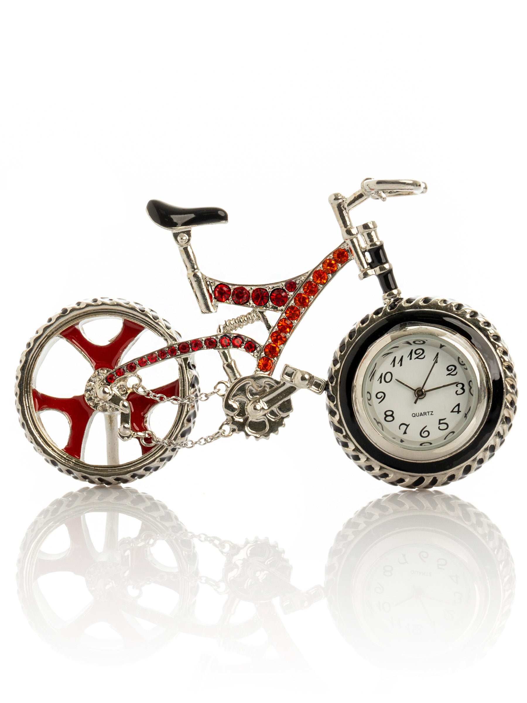 Bicycle clock with Red crystals