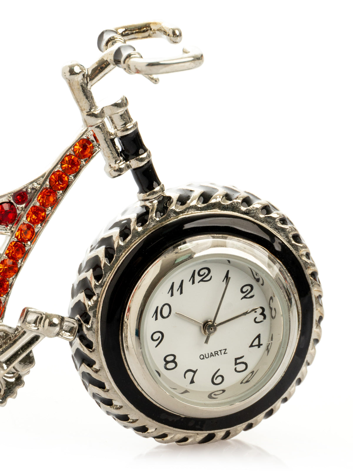 Bicycle clock with Red crystals