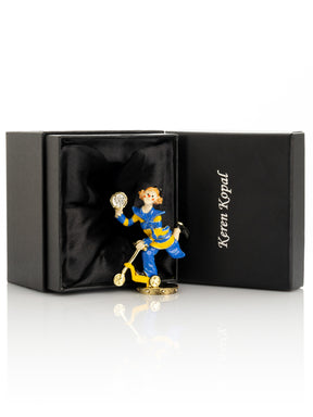 Playful Circus Clown Riding a Scooter Trinket Box