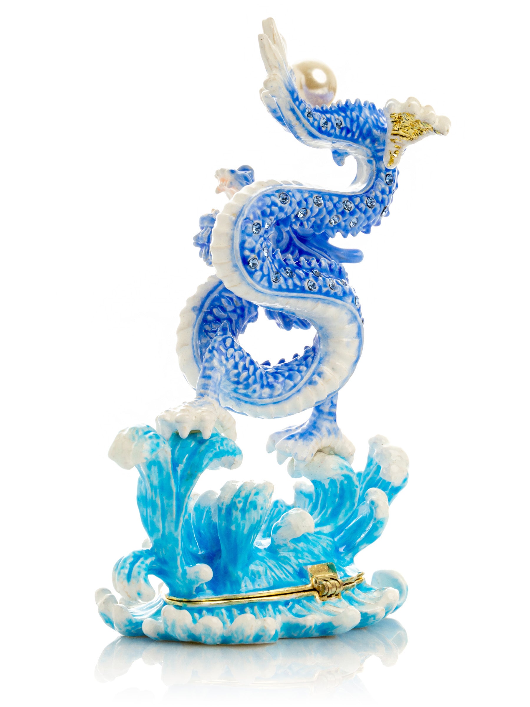 Blue Chinese Dragon on Ocean sea waves water