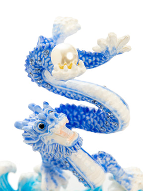 Blue Chinese Dragon on Ocean sea waves water