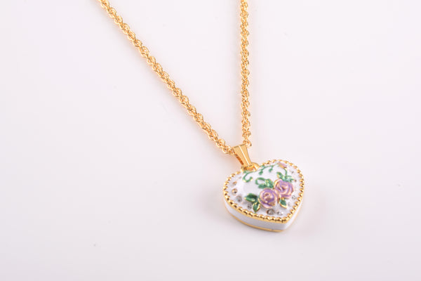 White Heart shaped Pendant Necklace