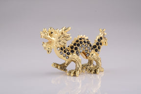 Golden Dragon with Black Crystals