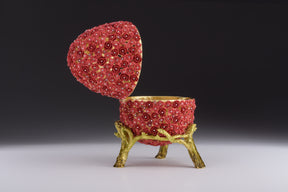 Keren Kopal Red Flowers Faberge Egg