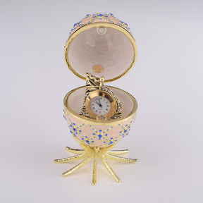 Keren Kopal Pink Faberge Egg with Clock Inside