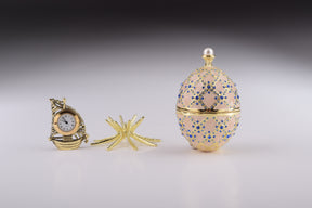 Keren Kopal Pink Faberge Egg with Clock Inside