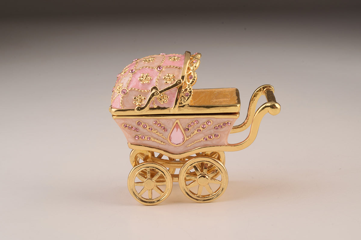 Pink Baby Carriage Trinket Box