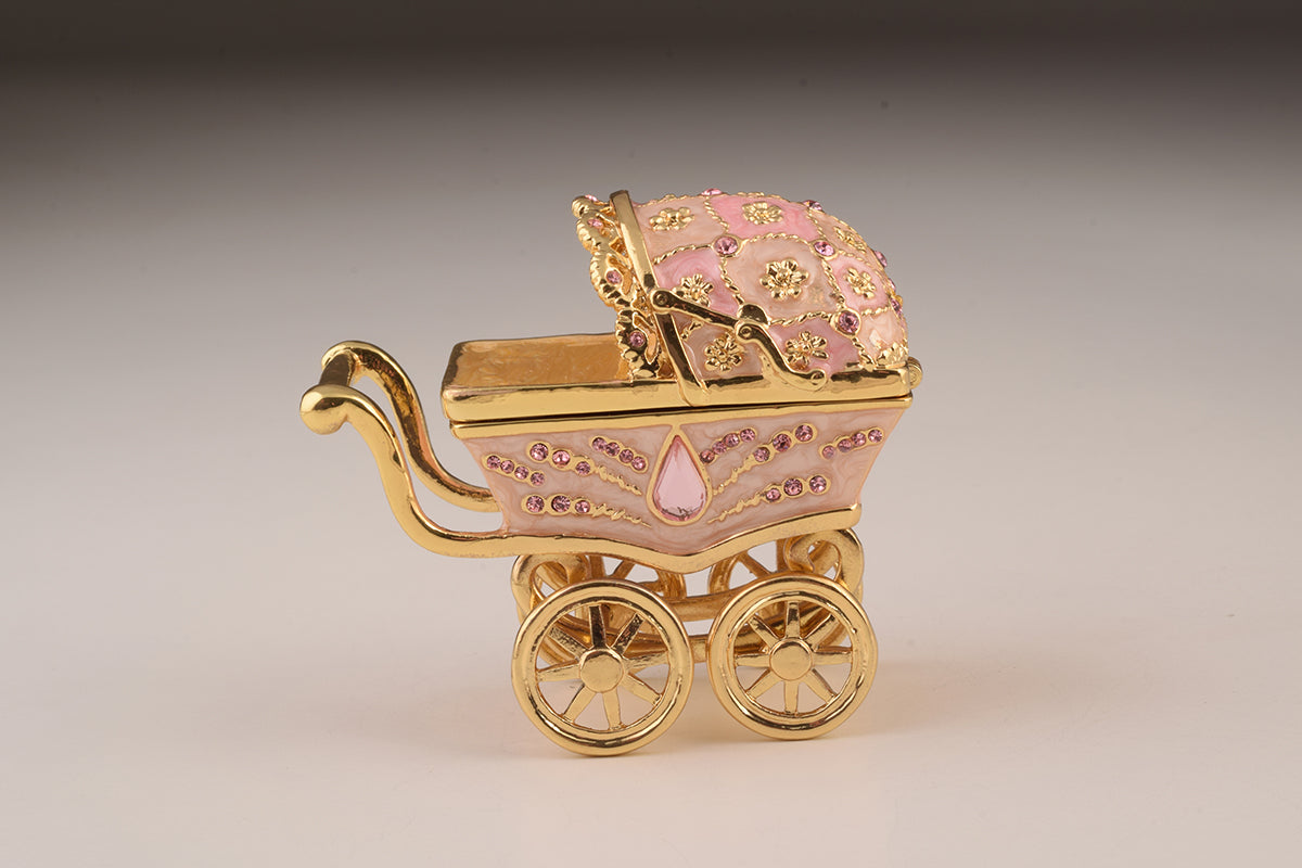 Pink Baby Carriage Trinket Box