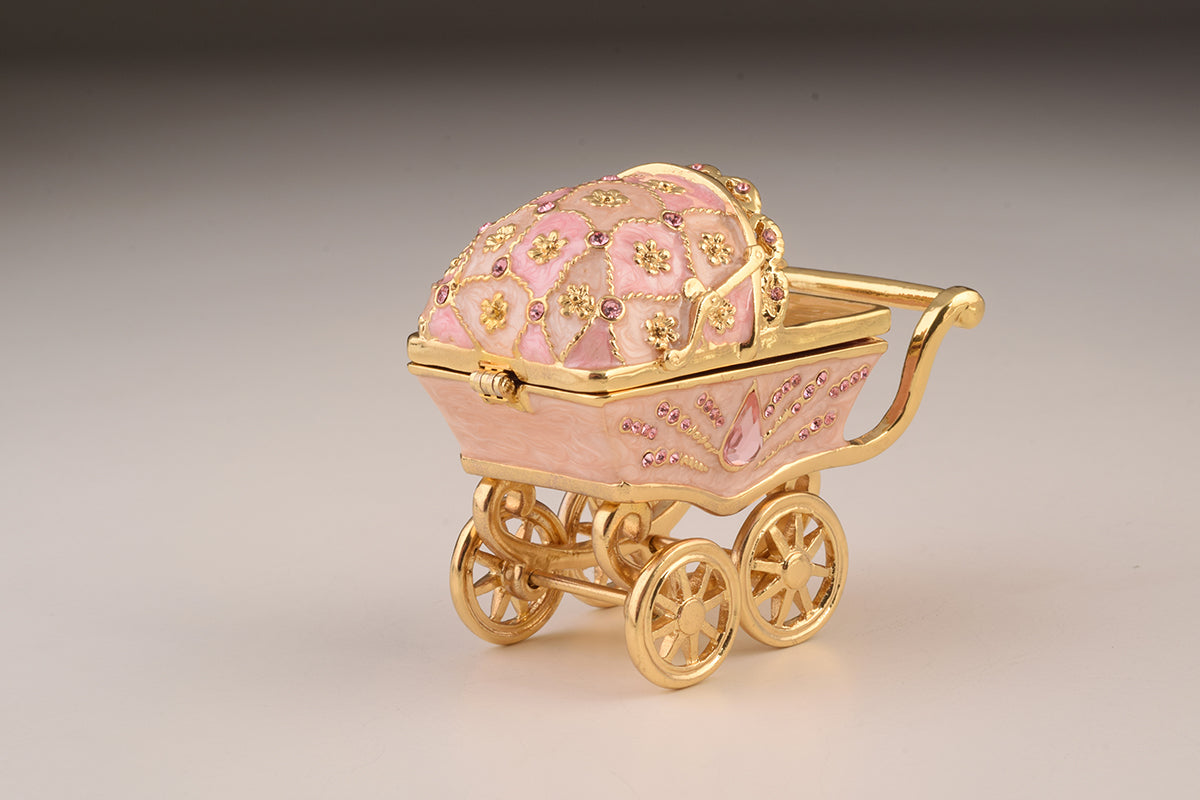 Pink Baby Carriage Trinket Box