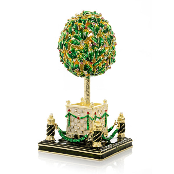 Bay Tree Faberge Egg with Colorful Crystals