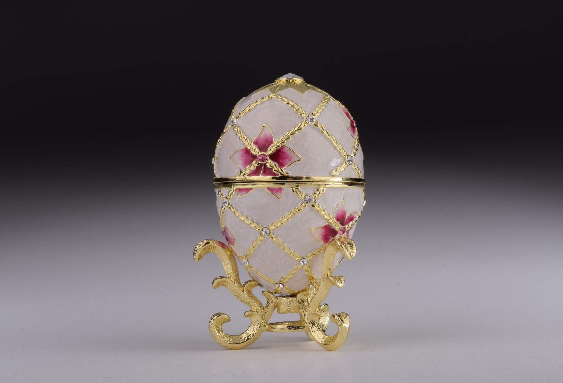 Keren Kopal White Egg with Flowers & Harp