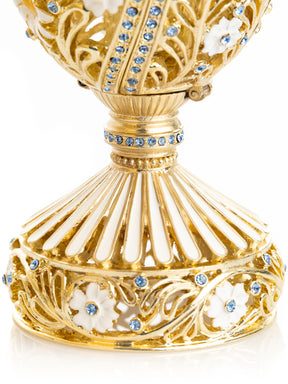 White Faberge Egg with Butterfly Inside