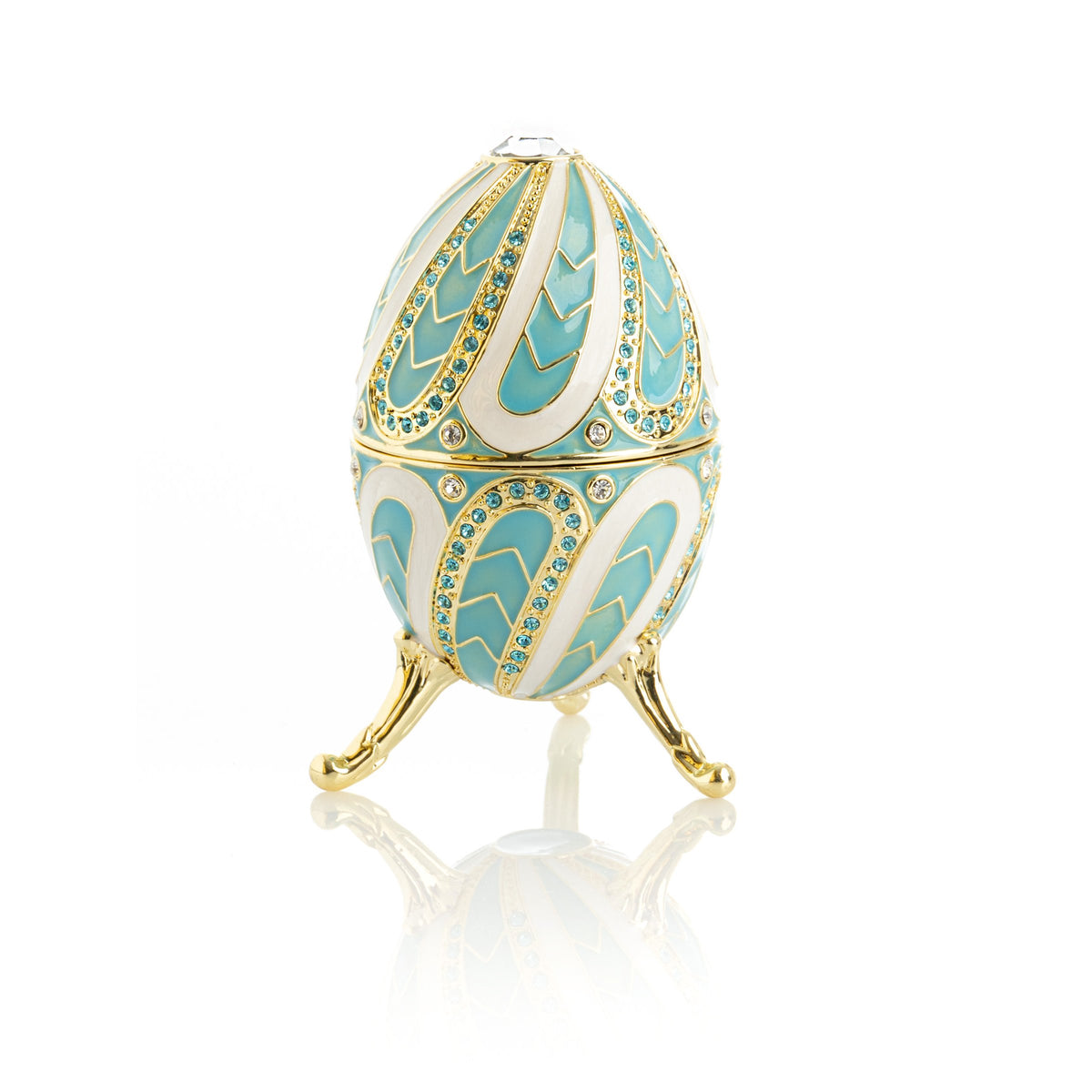 Turquoise Music box Fur Elise by Beethoven Faberge Egg